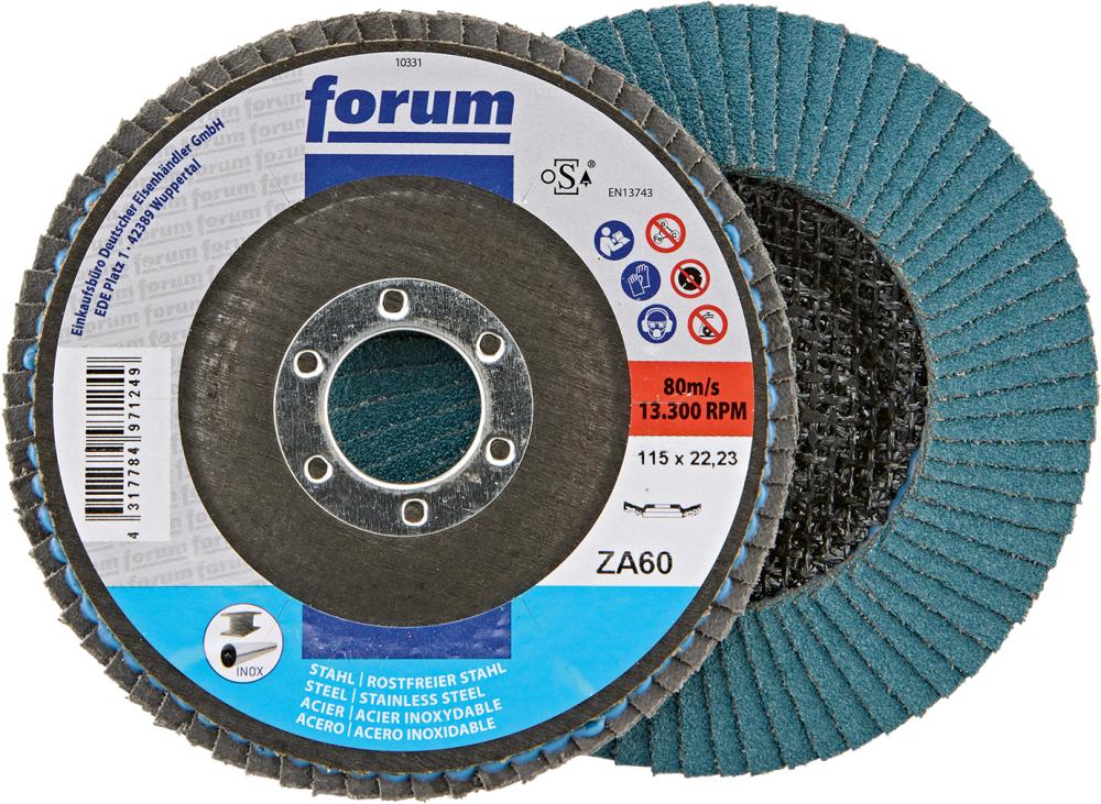Fächerschleifscheibe 115mm, gewölbt, ZK 60 FORUM