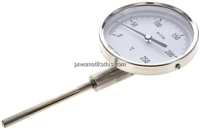 Bimetallthermometer, senkrecht D100/0 bis +250°C/100mm
