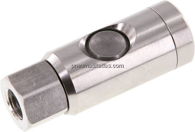 Sicherheits-Druckknopfkupplung (NW7,2), G 1/4" IG, Edelstahl