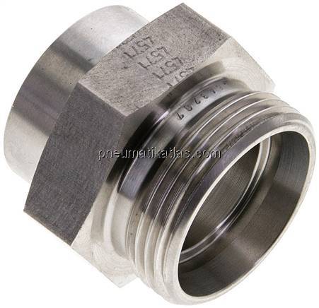 Gerade Anschweißverschraubung 28 L (M36x2), ohne Mutter & Schneidring, 1.4571