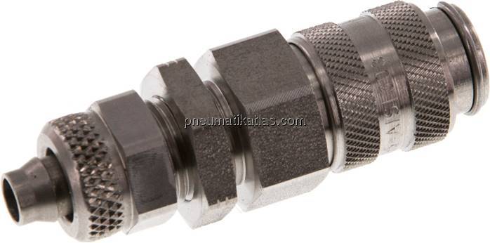 Schott-Kupplungsdose (NW5) 8x6mm Schlauch, Edelstahl