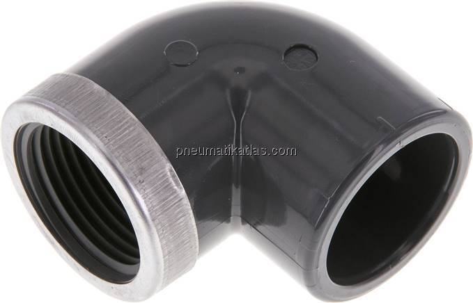 90°-Klebe-Gewindewinkel, PVC-U, 32mmxRp 1" IG