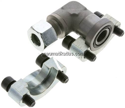 Winkel-Flanschverschraubung 3/4"-SAE (6000 PSI), 16 S (M24x1,5)