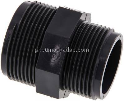 Doppelnippel G 1-1/2"-G 1-1/4", PVC-U