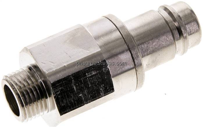 Kupplungsstecker (NW15) G 1/2"(AG), Messing vernickelt