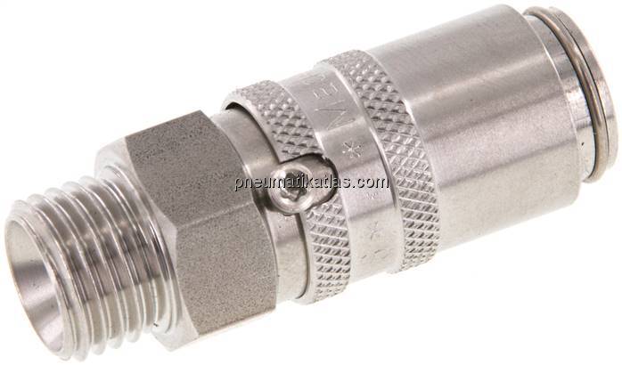 Temperierkupplungsdose 9mm Zapfen,M 14x1,5(AG), 1.4305