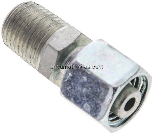 Einstellb. Schneidringverschr. 8 L-NPT 1/4", Stahl verzinkt