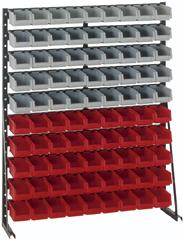 Norm-Regal-einseitig B1000xT250xH1273 mm 90 Kästen Gr.4 LA-KA-PE