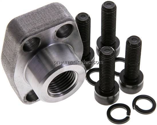 Flanschverschraubung 3/4"-SAE (3000 PSI), G 1/2" (IG)