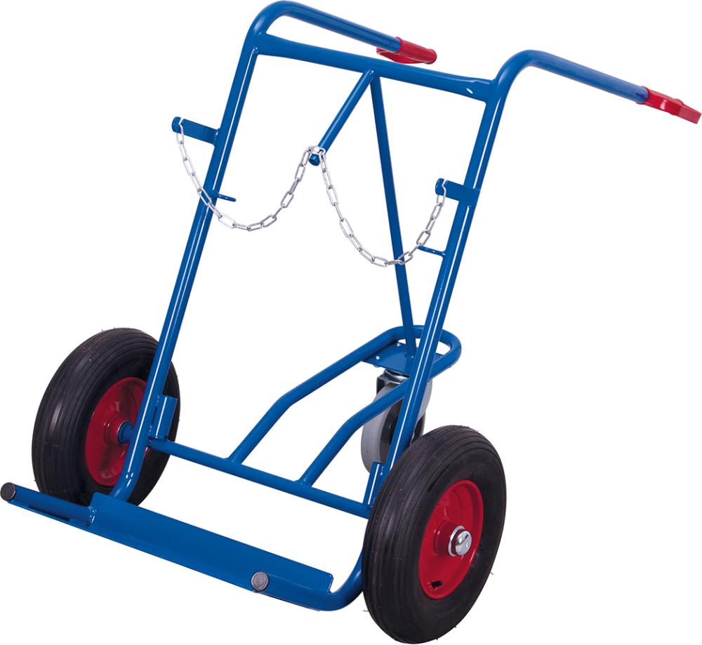 Stahlflaschenkarre 150 kg2x40-50 l Luft, Stützr. VarioFit