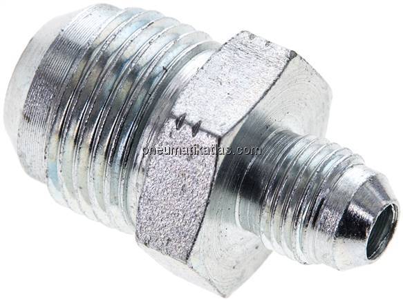 Doppelnippel UNF 7/8"-14(JIC)-UNF 1/2"-20(JIC), Stahl verzinkt