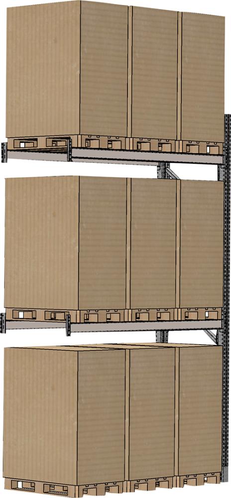 Palettenanbauregal verz. 1 Feld á 2700 mm H 4500xT 1100mm 4 Holme 3000 kg