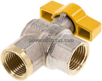 Messing-Winkelkugelhahn, DVGW, Rp 1/2", -0,9 bis 40bar