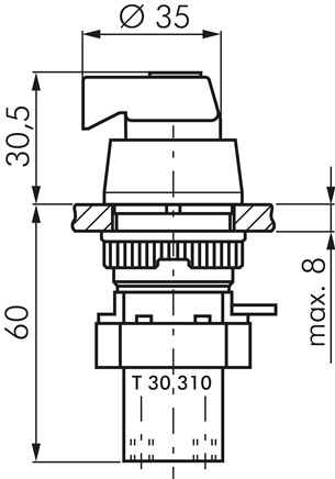 Zeichnung: 3/2-Wege Drehschalterventil