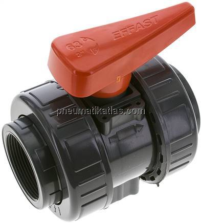 Kugelhahn, PVC-U / EPDM, Rp 2" (Industrieausführung)