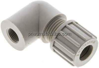 Winkel-Aufschraubverschraubung G 1/8"-10x8mm, Polypropylen