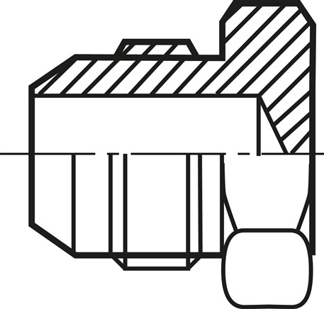 Zeichnung: Verschlussverschraubung, mit JIC-Gewind