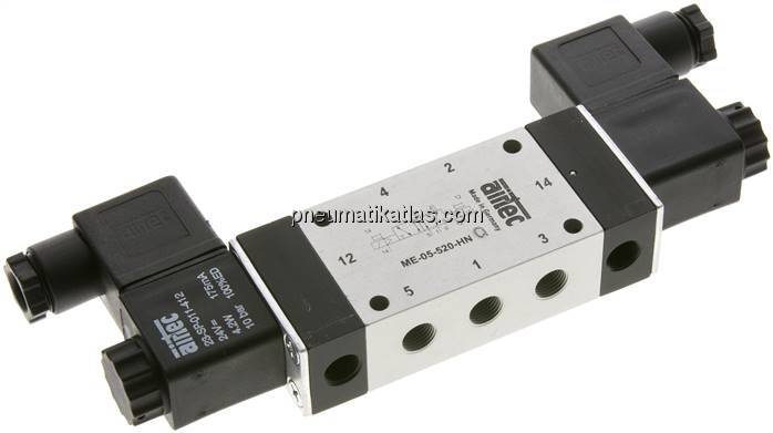 5/2-Wege Magnetimpulsventil mit Fremdluftanschluss, G 1/8"