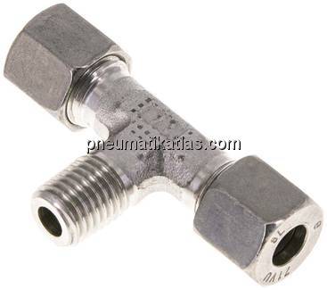 T-Schneidringverschraubung M 12x1,5 (konisch)-8 L (M14x1,5), 1.4571