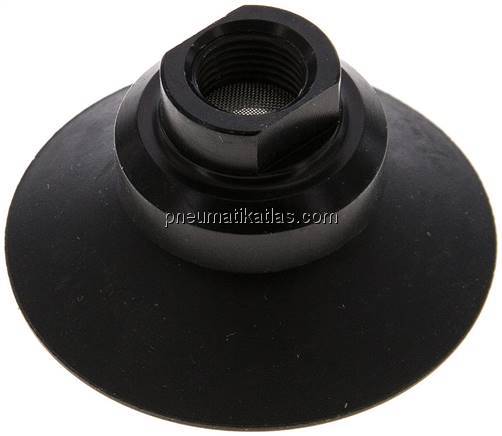 Flachsauger, Stützrippe, P-Serie, Ø 42x2mm, CR (50A), schwarz