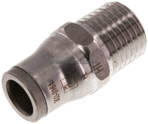 Gerader Steckanschluss NPT 1/4"-8mm, IQS-Edelstahl