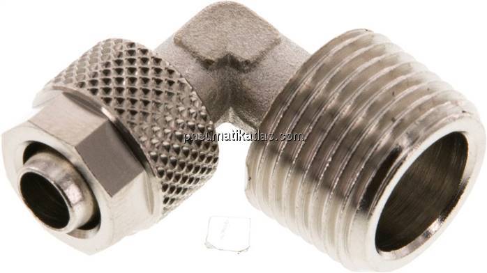 Winkel-Verschraubung R 3/8"-8x6mm, Messing vernickelt