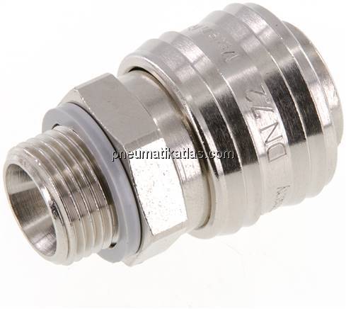 Kupplungsdose (NW7,2) G 3/8"(AG), Messing vernickelt