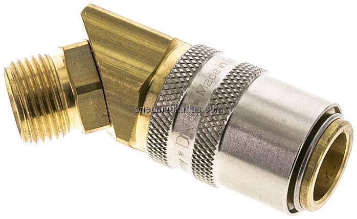 45°-Temperierkupplungsdose 13mm Zapfen,G 3/8"(AG)