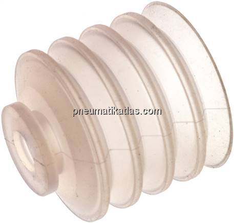 Balgsauger, 4,5-fach, P-Serie, Ø 51x25mm, Silikon (50A), transparent