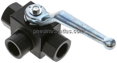 Hochdruck-3-Wege Kugelhahn, L-Bohrung, G 1/2", 0 - 350bar
