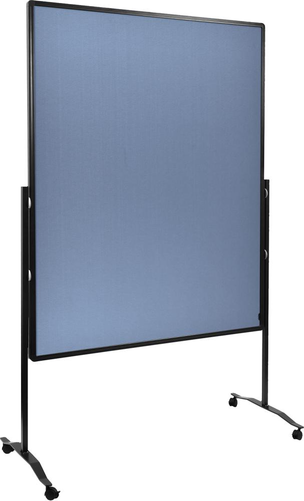 Moderationswand PREMIUM plus mobil Textil blaugrau