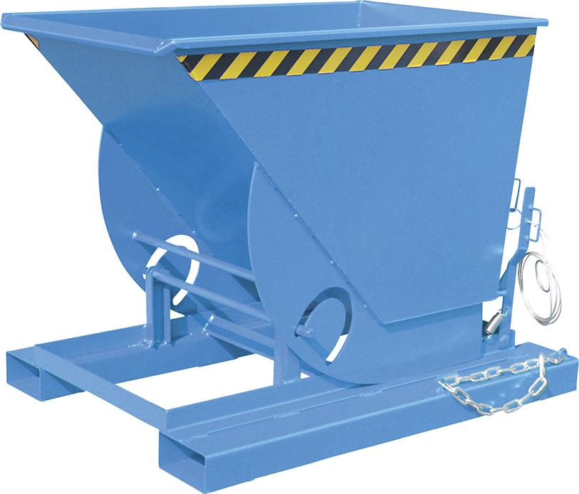 Kippbehälter AK 500 l B1010xT1420xH1070 mm RAL5012 Tragkraft 1000kg mit Abrollsystem