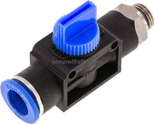 3/2-Wege-Absperrventil G 1/4"-12mm, Gewindeseite entlüftend