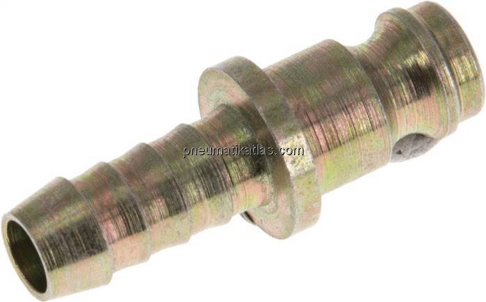 Kupplungsstecker (NW5) 6 (1/4")mm Schlauch, Stahl verzinkt