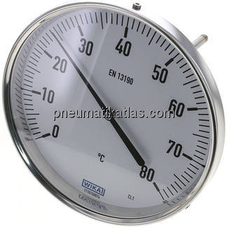 Bimetallthermometer, waagerecht D160/0 bis +80°C/160mm