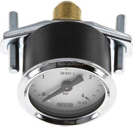 Einbaumanometer, 3-kant-Frontring, 40mm, 0 - 4 bar