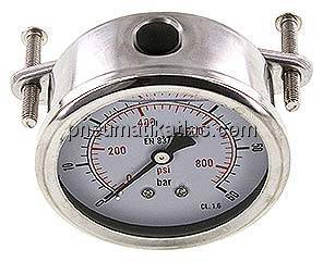 Glycerin-Einbaumanometer, 3kt-Frontring, 63mm, 0 - 60 bar