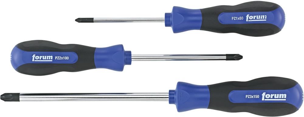 Schraubendreher-Satz rund PZ 3-teilig FORUM