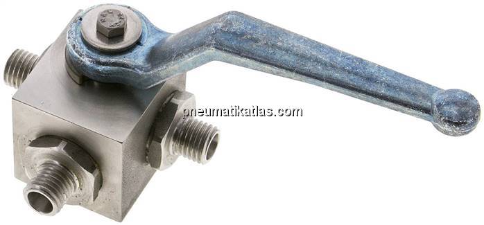 ES-Hochdruck-3-Wege Kugelhahn, T-Bohrung, 6 L (M12x1,5), 0 - 315bar