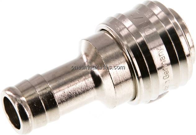 Kupplungsdose (NW7,2) 13 (1/2")mm Schlauch, Messing vernickelt