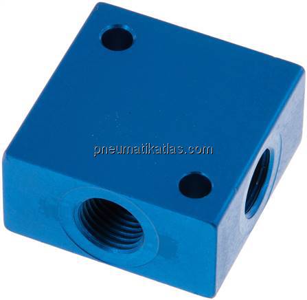 Kreuz-Verteiler 4x G 1/4",Aluminium