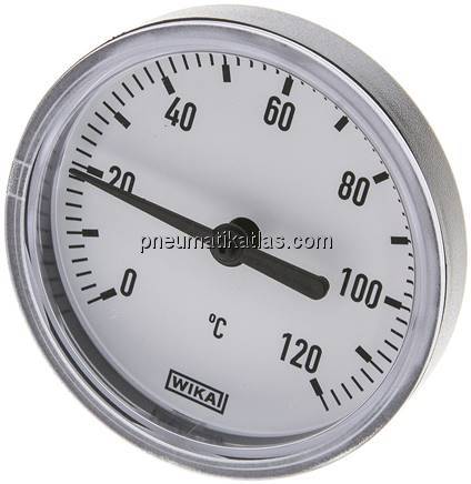 Bimetallthermometer, waagerecht D63/0 bis +120°C/40mm