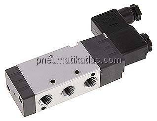 5/2-Wege Magnetventil, G 1/4", Federrückstellung, 12 V DC