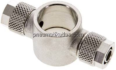 Verschraubung, T-Ringstück G 3/8"-8x6mm, Messing vernickelt