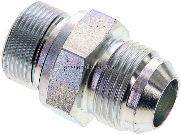 Doppelnippel M 26x1,5-UN 1-1/16"-12(JIC), Stahl verzinkt