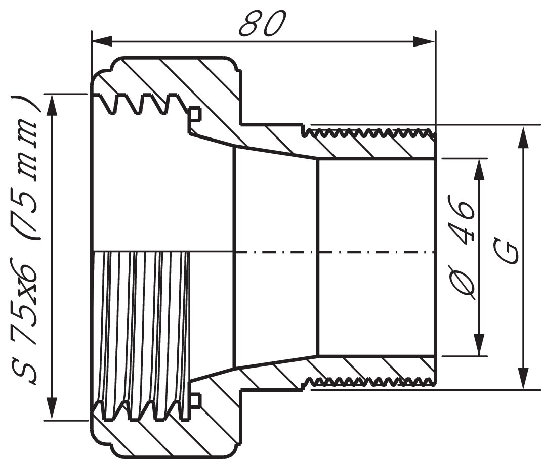 Zeichnung: IBC-Container Adapter (S 75x6)