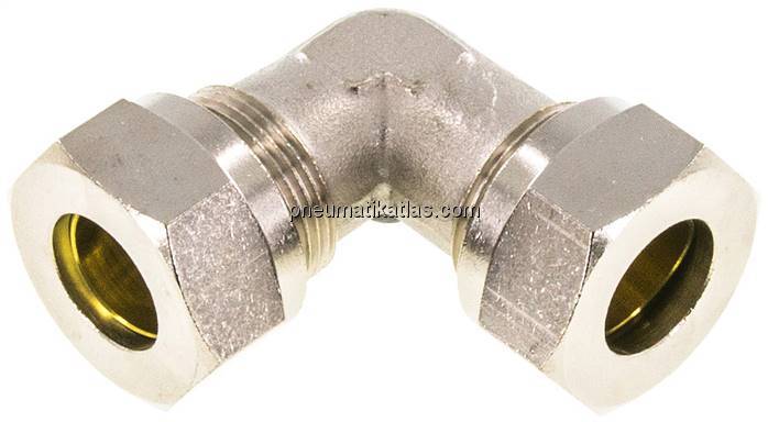 Winkel-Schneidringverschraubung 18 L (M26x1,5), Messing vernickelt