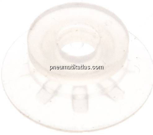 Flachsauger, Stützrippe, P-Serie, Ø 22x0,5mm, Silikon (50A), transparent