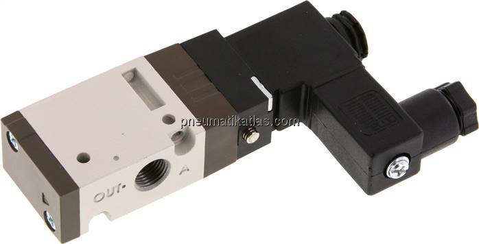 3/2-Wege Magnetventil, G 1/8", Federrückstellung (NO), 12 V DC