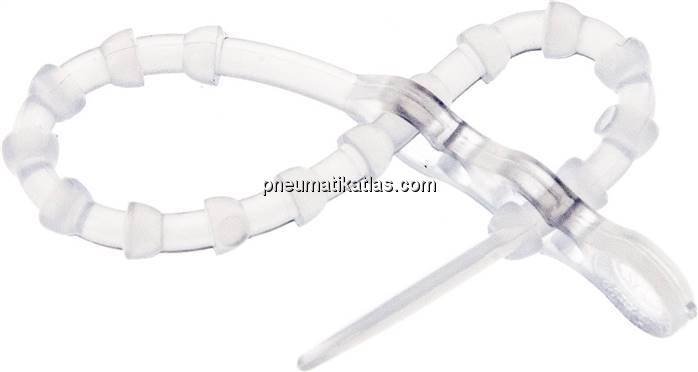 Lösbarer Kabelbinder, 120mm, 2 Befestigungsaugen, natur